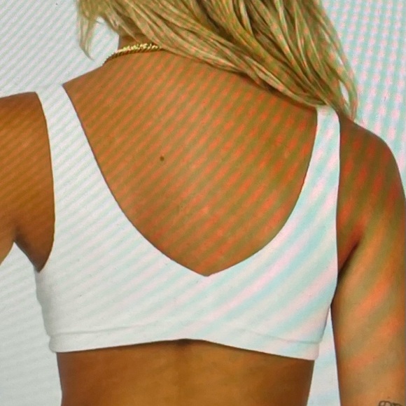 NWT Princess Polly So Simple white ribbed lined bralette, size 6 athleisure - Picture 2 of 15